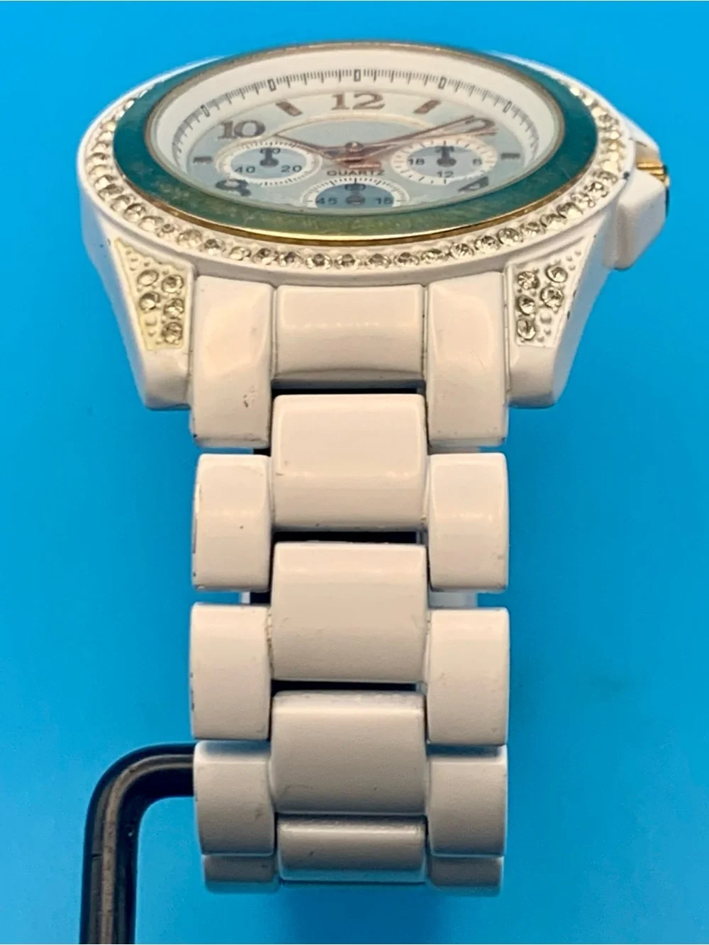 TARGET Women’s Quartz Bracelet Wristwatch Crystals Faux Subdials Works New Batt